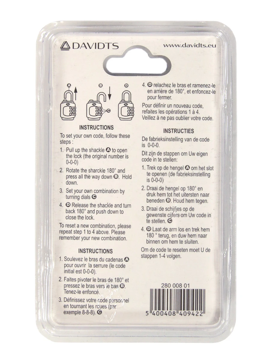 Cadenas à Code TSA Davidts 5 Cadenas à Code TSA Davidts – Image 3