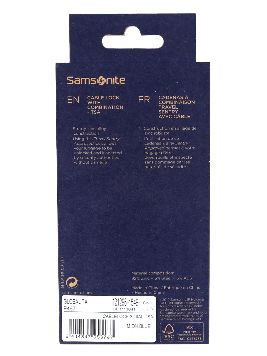 Cadenas à Câble TSA Samsonite S 5 Cadenas à Câble TSA Samsonite S – Image 3