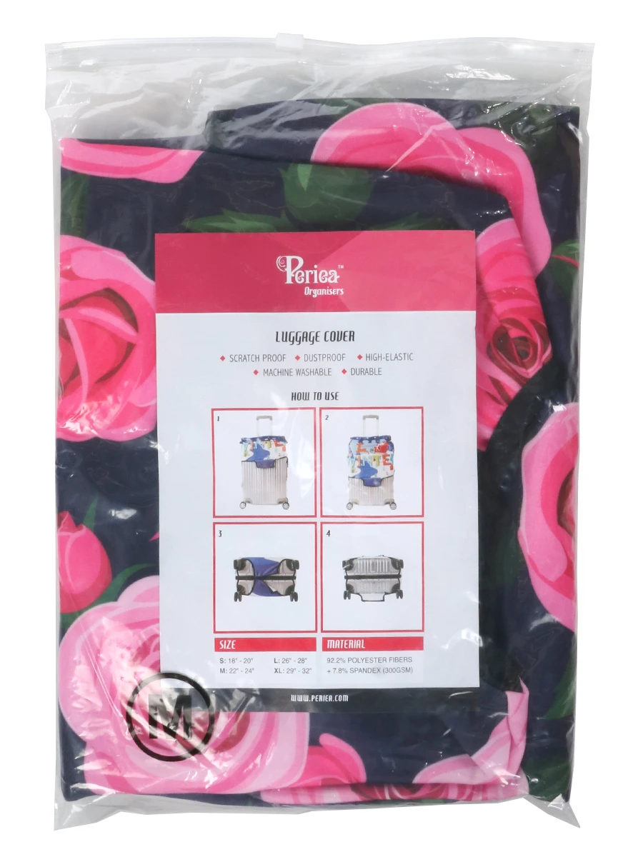 Housse De Valise Periea Purple With Pink Roses M 12 Housse De Valise Periea Purple With Pink Roses M – Image 10