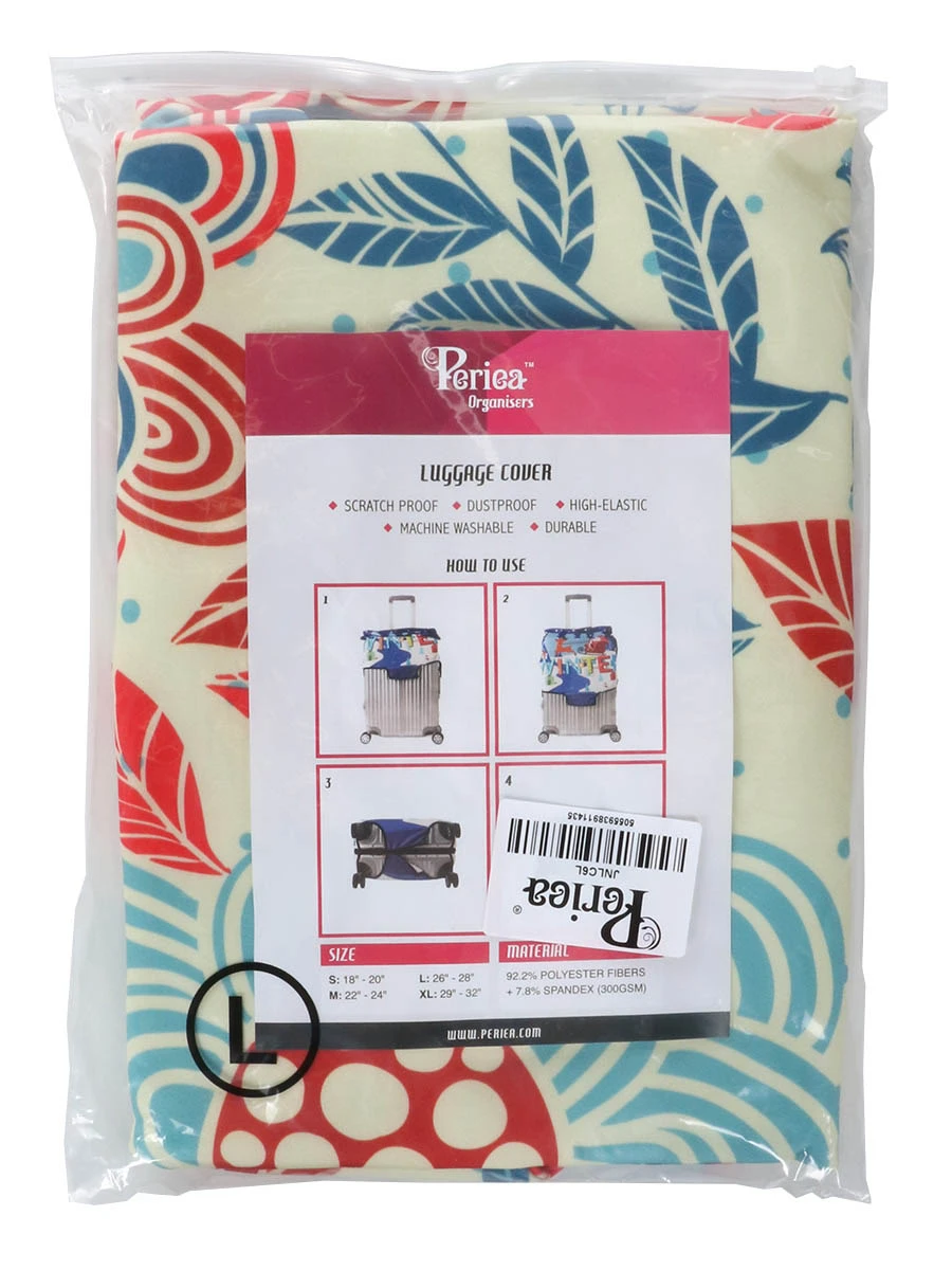 Housse De Valise Periea Red And Blue Leaves L 12 Housse De Valise Periea Red And Blue Leaves L – Image 10