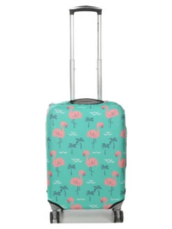 Housse De Valise Periea Green With Pink Flamingos S -Sac et Style Boutique housse valise periea 850927z