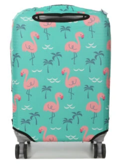 Housse De Valise Periea Green With Pink Flamingos S -Sac et Style Boutique housse valise periea 850932z