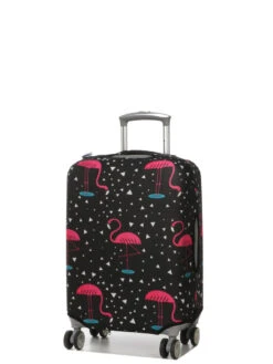 Housse De Valise Periea Black With Pink Flamingos S