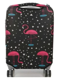 Housse De Valise Periea Black With Pink Flamingos S -Sac et Style Boutique housse valise periea 851172z