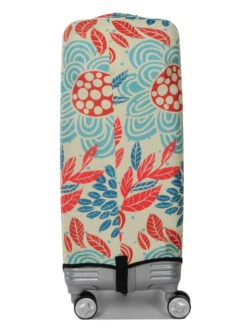 Housse De Valise Periea Red And Blue Leaves M -Sac et Style Boutique housse valise periea 851388z