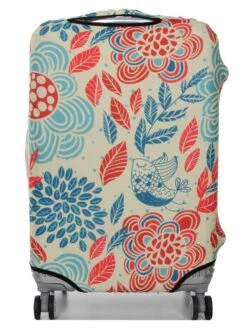 Housse De Valise Periea Red And Blue Leaves M -Sac et Style Boutique housse valise periea 851389z