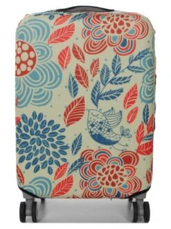 Housse De Valise Periea Red And Blue Leaves S -Sac et Style Boutique housse valise periea 851399z