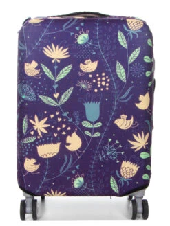 Housse De Valise Periea Purple With Yellow Birds S -Sac et Style Boutique housse valise periea 851471z
