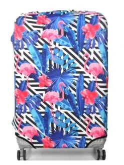 Housse De Valise Periea Black & White Stripes With Flamingos L -Sac et Style Boutique housse valise periea 851663z