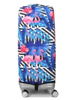 Housse De Valise Periea Black & White Stripes With Flamingos L -Sac et Style Boutique housse valise periea 851664z