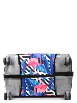 Housse De Valise Periea Black & White Stripes With Flamingos L -Sac et Style Boutique housse valise periea 851668z