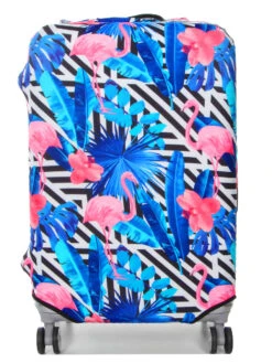 Housse De Valise Periea Black & White Stripes With Flamingos M -Sac et Style Boutique housse valise periea 851675z