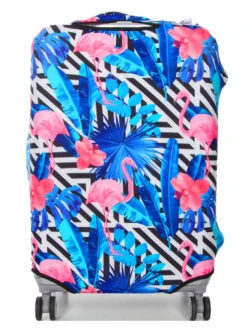 Housse De Valise Periea Black & White Stripes With Flamingos M -Sac et Style Boutique housse valise periea 851677z