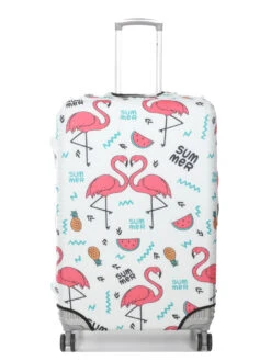 Housse De Valise Periea White With Summer Flamingos L -Sac et Style Boutique housse valise periea 851708z