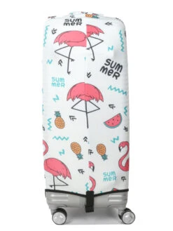 Housse De Valise Periea White With Summer Flamingos L -Sac et Style Boutique housse valise periea 851712z