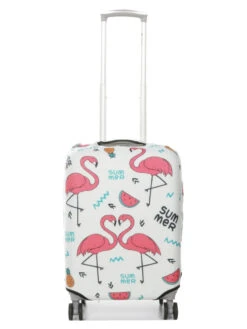 Housse De Valise Periea White With Summer Flamingos S -Sac et Style Boutique housse valise periea 851732z