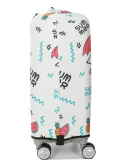 Housse De Valise Periea White With Summer Flamingos S -Sac et Style Boutique housse valise periea 851736z