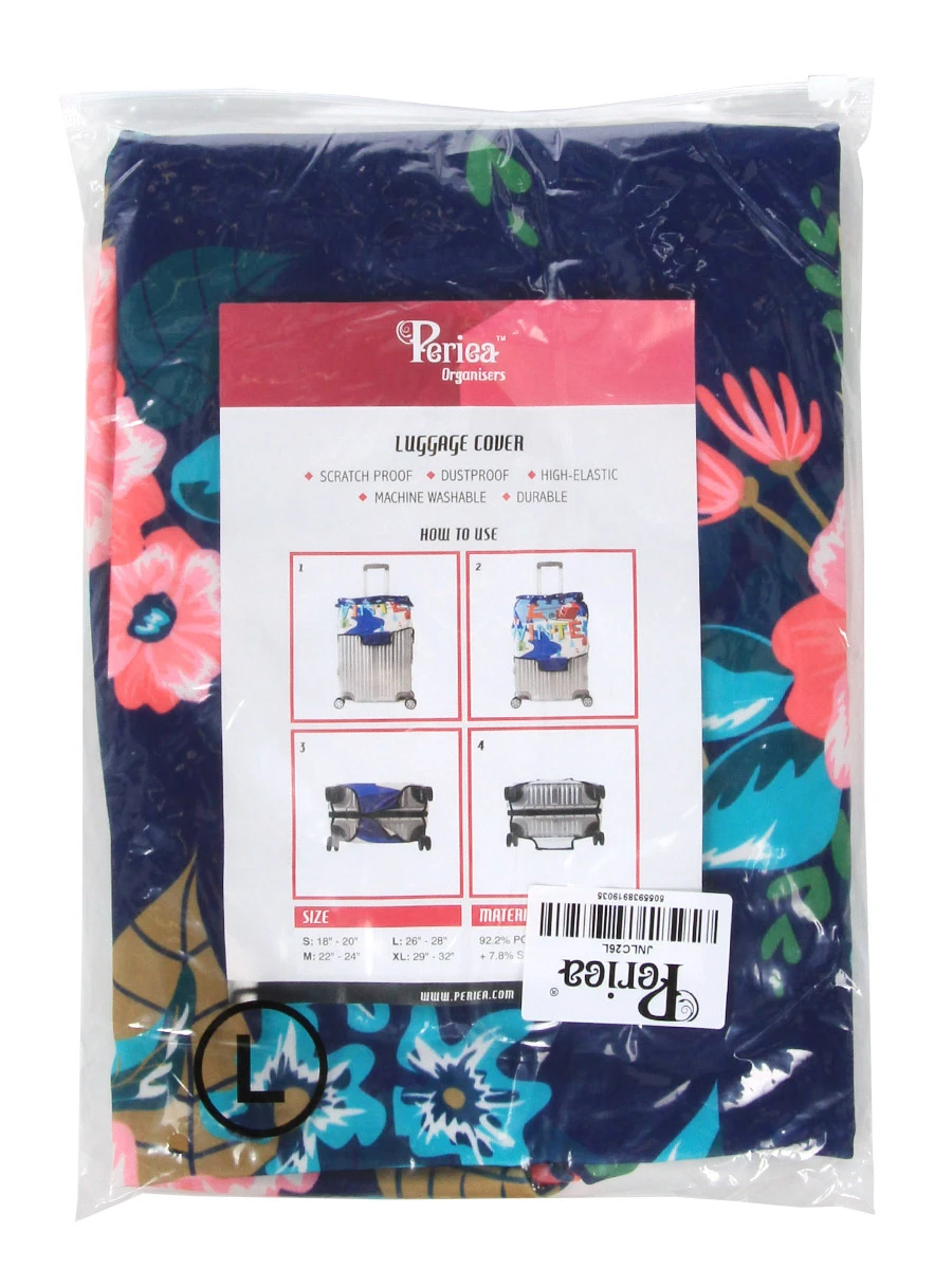 Housse De Valise Periea Dark Blue With Flowers L 12 Housse De Valise Periea Dark Blue With Flowers L – Image 10