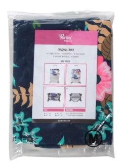 Housse De Valise Periea Dark Blue With Flowers M -Sac et Style Boutique housse valise periea 851789z