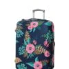 Housse De Valise Periea Dark Blue With Flowers M -Sac et Style Boutique housse valise periea 851791z