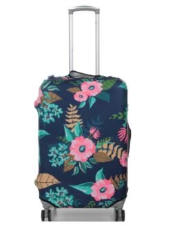 Housse De Valise Periea Dark Blue With Flowers M -Sac et Style Boutique housse valise periea 851792z