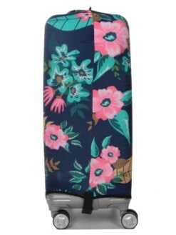 Housse De Valise Periea Dark Blue With Flowers M -Sac et Style Boutique housse valise periea 851796z