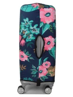 Housse De Valise Periea Dark Blue With Flowers M -Sac et Style Boutique housse valise periea 851798z