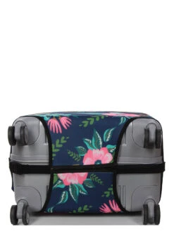 Housse De Valise Periea Dark Blue With Flowers M -Sac et Style Boutique housse valise periea 851800z