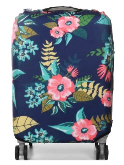 Housse De Valise Periea Dark Blue With Flowers S -Sac et Style Boutique housse valise periea 851807z