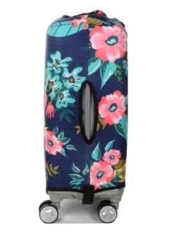 Housse De Valise Periea Dark Blue With Flowers S -Sac et Style Boutique housse valise periea 851810z