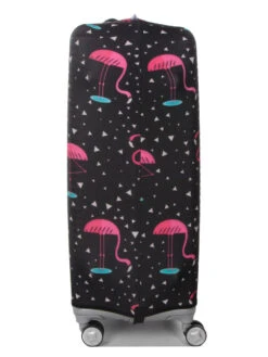 Housse De Valise Periea Black With Pink Flamingos L -Sac et Style Boutique housse valise periea 851856z