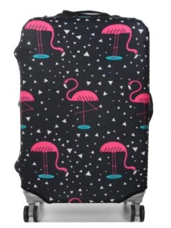 Housse De Valise Periea Black With Pink Flamingos M -Sac et Style Boutique housse valise periea 851867z