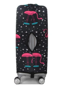 Housse De Valise Periea Black With Pink Flamingos M -Sac et Style Boutique housse valise periea 851870z