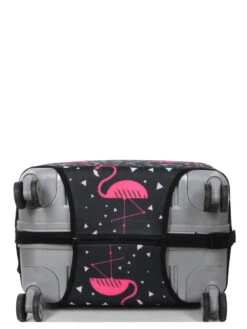 Housse De Valise Periea Black With Pink Flamingos M -Sac et Style Boutique housse valise periea 851872z