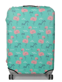 Housse De Valise Periea Green With Pink Flamingos L -Sac et Style Boutique housse valise periea 876123z