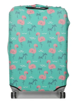 Housse De Valise Periea Green With Pink Flamingos L -Sac et Style Boutique housse valise periea 876125z
