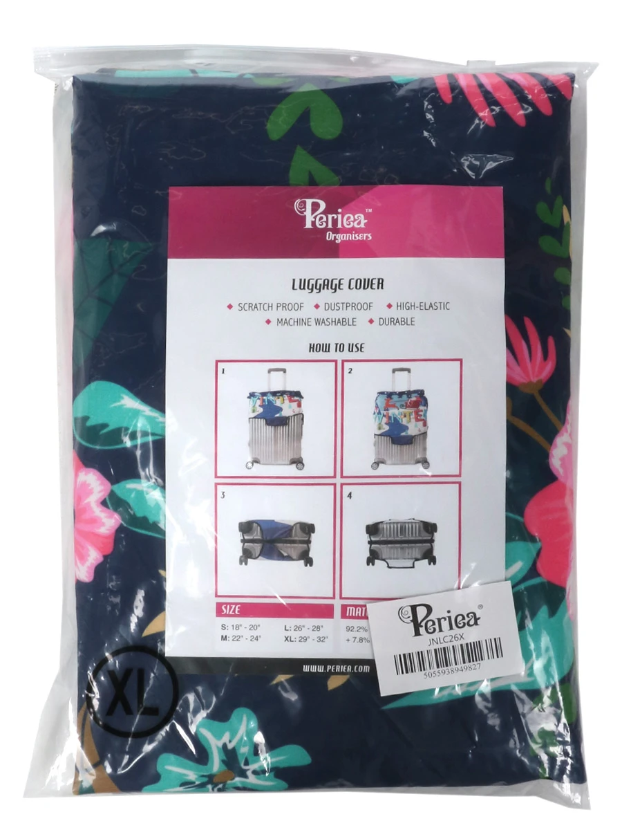 Housse De Valise Periea Dark Blue With Flowers XL 12 Housse De Valise Periea Dark Blue With Flowers XL – Image 10