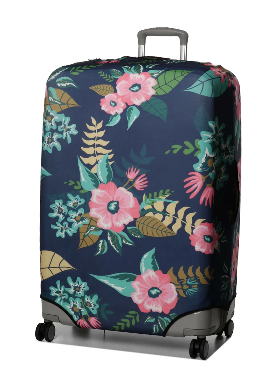 Housse De Valise Periea Dark Blue With Flowers XL 3 Housse De Valise Periea Dark Blue With Flowers XL