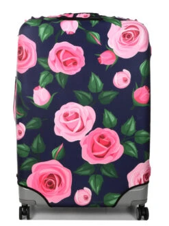 Housse De Valise Periea Purple With Pink Roses XL -Sac et Style Boutique housse valise periea 876185z
